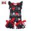 Baby Boutique Cotton Rompers Toddler Girl Spring Summer Flutter Sleeve Baseball Football Print Jumpsuit