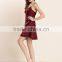 Cheap Satin Silk Fuchsia Sexy Women Nightgown /Spaghetti Strap Stain Women Robe