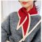 Korean version of all-mknitted scarf women's autumn and winter collars sweet stitching color triangle scarf warm scarf small scarf