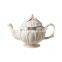 english luxury embossed european style ceramic porcelain tea and coffee cup pot gift set