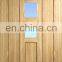 Simple bathroom toilet wood framed glass door french cheap oak solid interior wooden doors
