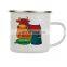 2021 ready to ship 12oz 250ml white color sublimation blanks metal enamel coffee mug with stainless steel rim
