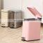 Rectangle Powder Coating Pedal Bin Colorful Stainless Steel Bathroom Trash Can High Quality Cost-effective Kitchen Trash Can