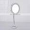 Desktop new round portable mirror led makeup cosmetic mirror with sucker