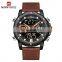 NAVIFORCE NF9172 Custom Logo Sport Men Dual Display Watches Waterproof Digital Quartz Leather Men Watches