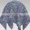 Super Comfortable Blue Leaf Polyester Printed Fabric with Stretch for Blouses
