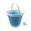 Folding Collapsible Bucket with Strong, Flexible, Compact, BPA Free Design and Sturdy Handle for Hiking Camping and Outdoor