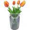 New Design Wholesale Stripe Modern Wedding Creative Large Round Clear Grey Glass Pot Flower Vase Home Decor Decorative Tabletop
