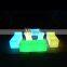 Rechargeable Illuminated led plastic cube chair lighted led cube chair outdoor seating for living room long cube bench