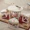 WH-4069 European Style Solid Wood Multifunctional Round Table and Stool