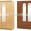 wardrobe 4 doors PVC coated modern design with mirrors pvc wardrobe