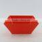 best popular 6" red square shape melamine plastic fruit bowl