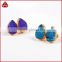 Purple druzy earrings lavender teardrop gemstone earrings post studs
