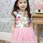 factory suppley 2015 spring girls rose dress joint pink tutu skirt for girls princess lace dress