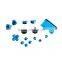 Button & Battery Cover Mod Kit for PS4 for Dualshock 4 Controller Blue Chrome