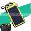5000mah mini solar phone and laptop power bank Waterproof solar cell power bank