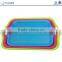 Food Safe Biodegradable Anti-slip Bamboo Fiber Fast Food Serving Trays With Handle