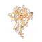 Full jewelled gold zinc alloy rhinestone flower shaped korean scarf clip brooch wholesale