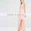 Wholesale Women Evening Dress Maxi With Lace Bodice and Embellishment