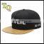 hip hop 5 panel customized snapback caps with special woody brim
