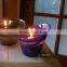 Colourful Alabaster glass tealight candle holder