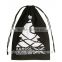Black non woven drawstring bag with logo print for children bag