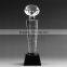 Oem logo design size optical glass round cutting edge award figurine wholesale K9 engraving crystal sunflower award