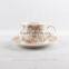 Fine Porcelain Gold Plated Tea Coffee Cup Saucer Set / Arabic Coffee Sets / Tableware Cup And Plate Sets