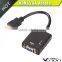 23cm black standard HDMI male to VGA female adapter cable with audio out for laptop