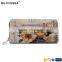 Sweet Lady Style Printing Pattern Metal Zipper Long Wallt Design Women pu Leather Wallet
