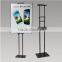 Up Down Flexible Poster Stand, Square Base Powder Coated Metal POP Menu Display Stand