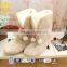 ladies soft cotton boot comfortable indoor boot with pom pom