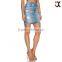 2015 summer hot design full cotton damaged denim skirt(JXC00191)
