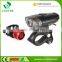 Wholesale 300 Lumens Usb Rechargeable Front Light Bike and One Tail Light Aluminum Alloy Bike Light Set