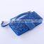 Debossed flower genuine leather mobile phone case