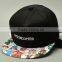 flower printing outdoors cheap custom embroidery snapback caps/high quality hip hop flat caps/hats