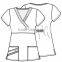 High Quality Hospital Clothes Ladies Medical Uniforms Women's Mock Wrap Scrub Top with Two Patch Pocket and Side Vents