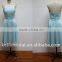 straight neckline &light blue discount evening dress