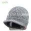 Fashion hip hop winter crochet hook knitted beanie hat with short brim