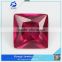 hot-selling environmental square shape princess cut red synthetic ruby