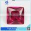 hot-selling environmental square shape princess cut red synthetic ruby