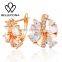 Rellecona Wholesale Fashion Cubic Zirconia Plating Gold Colored Hoop Earrings
