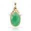 Fashion Gold jewellery 18K gold plated Green Opal marquise necklace pendant for women