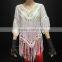 Wholesale White Plain Middle Sleeve Lace Tops Lace Extender With Tassels