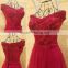 Charming Red Vestido De Festa Longo Graceful Evening Dress Off The Shoulder Beaded Sequin Tulle Bow Sash Sexy Party Gown ML210