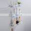 2016 three tiers baths accessories bathroom metal shelf with hook rack