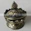 trinket box, mini size antique bronze metal alloy incense burner,