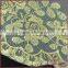 Floral gold metallic yarn embroidered tulle fabric, elegant tulle lace fabric