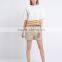 New Fashionable High Quality Comfortable with stripe split ladies linen fabric blouse