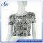 OEM custom lady milky fabric short sleeve printing shirts